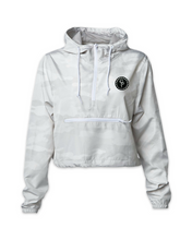 Load image into Gallery viewer, Women&#39;s White Camouflage Crop Windbreaker by Carousel Project
